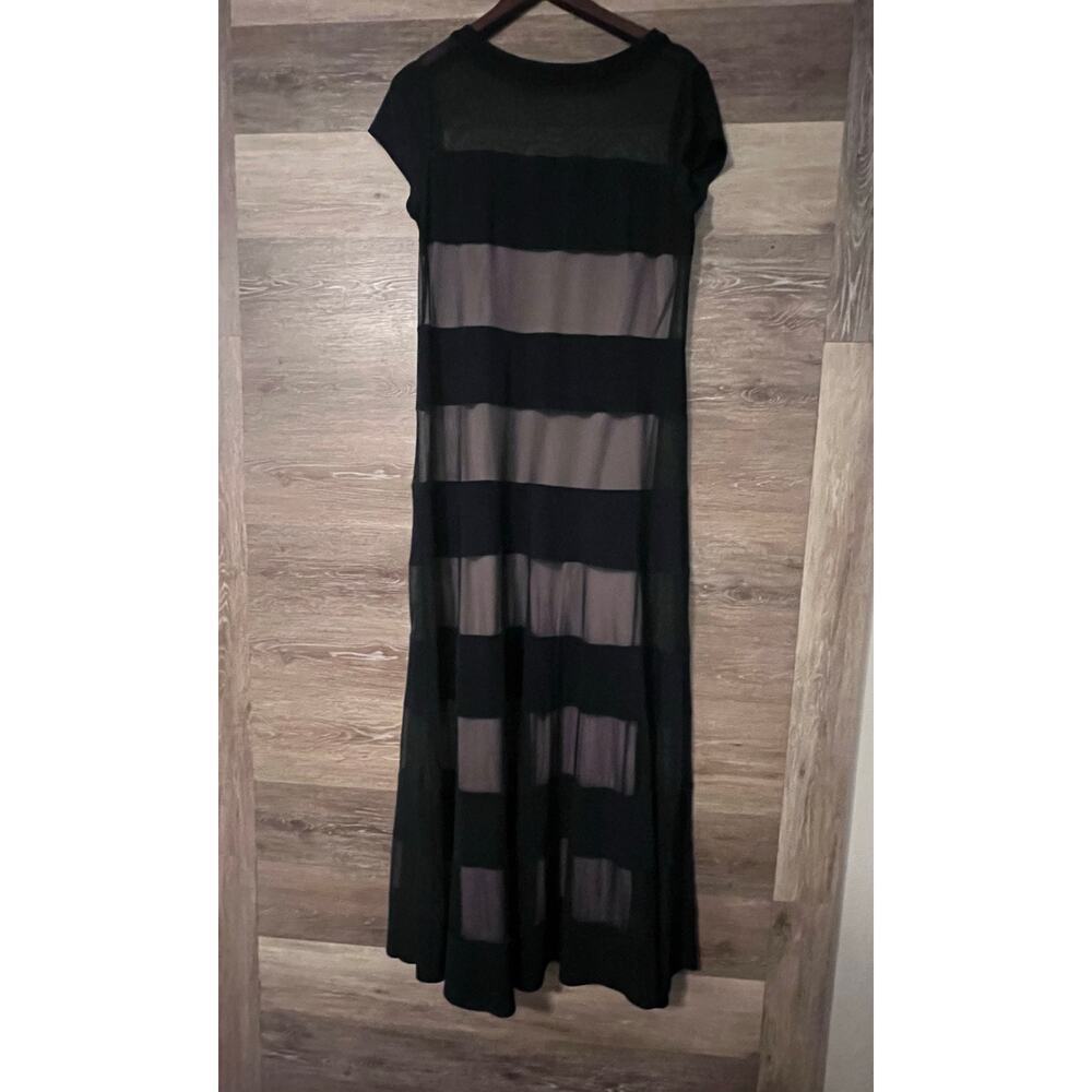 R&M Richards long dress size 14 Navy Blue party elegant Short sleeves tall